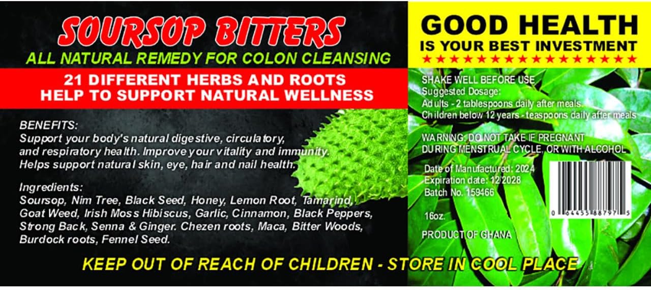 Soursop Bitters - 21 Herb Colon Cleanse